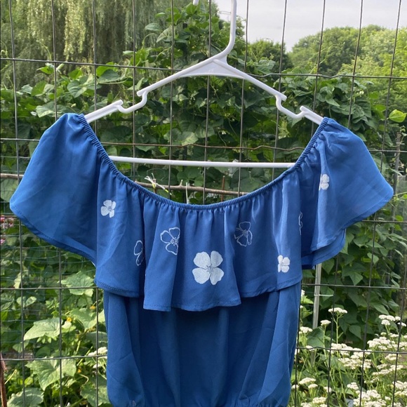 California poppy block print blouse - Picture 3 of 6